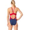 imageSpeedo Woemns Swimsuit One Piece Endurance Flyback Printed Adult Team ColorsSpark NavyRed