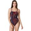 imageSpeedo Woemns Swimsuit One Piece Endurance Flyback Printed Adult Team ColorsSolar RedWhiteBlue