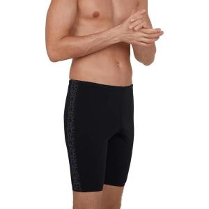 imageSpeedo Mens Swimsuit Jammer Endurance Printed Team ColorsBlackGrey