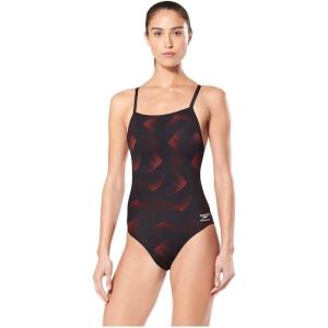 imageSpeedo Woemns Swimsuit One Piece Endurance Flyback Printed Adult Team ColorsBeta Speedo Red