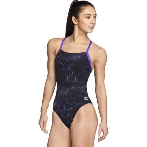 imageSpeedo Woemns Swimsuit One Piece Endurance Flyback Printed Adult Team ColorsEmerging Speedo Purple