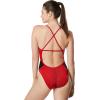 imageSpeedo Womens Swimsuit One Piece Endurance Cross Back Solid Adult Team ColorsEdge BlackRed
