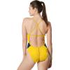 imageSpeedo Womens Swimsuit One Piece Endurance Cross Back Solid Adult Team ColorsEdge NavyGold