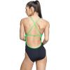 imageSpeedo Womens Swimsuit One Piece Endurance Cross Back Solid Adult Team ColorsSpark BlackGreen