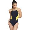 imageSpeedo Womens Swimsuit One Piece Endurance Cross Back Solid Adult Team ColorsSpark BlackYellow