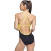 imageSpeedo Womens Swimsuit One Piece Endurance Cross Back Solid Adult Team ColorsSpark BlackYellow