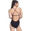 imageSpeedo Womens Swimsuit One Piece Endurance Cross Back Solid Adult Team ColorsSpark MaroonBlack