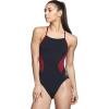 imageSpeedo Womens Swimsuit One Piece Endurance Cross Back Solid Adult Team ColorsSpark MaroonBlack