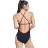 imageSpeedo Womens Swimsuit One Piece Endurance Cross Back Solid Adult Team ColorsSpark MaroonBlack