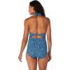 imageSpeedo Womens Swimsuit One Piece VNeck Shirred Halter Moderate CutHigh Neck Bold Animal