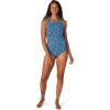 imageSpeedo Womens Swimsuit One Piece VNeck Shirred Halter Moderate CutHigh Neck Bold Animal