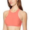 imageSpeedo Womens High Neck Top Bikini Top black SmallVibrant Coral