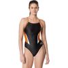 imageSpeedo Womens Swimsuit One Piece Endurance Cross Back Solid Adult Team ColorsEdge BlackOrange