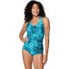 imageSpeedo Womens Swimsuit One Piece VNeck Shirred Halter Moderate CutOcean Depths