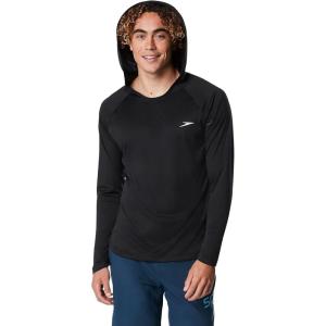 imageSpeedo Mens Uv Swim Shirt Long Sleeve Fitness RashguardHooded Anthracite