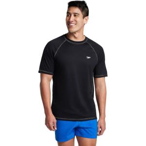 imageSpeedo Mens Uv Swim Shirt Short Sleeve Fitness RashguardLoose Speedo Black