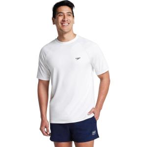 imageSpeedo Mens Uv Swim Shirt Short Sleeve Fitness RashguardLoose White