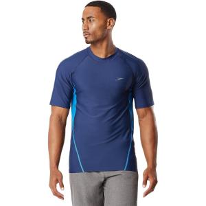 imageSpeedo Mens Uv Swim Shirt Short Sleeve Fitness RashguardSpeedo Navy