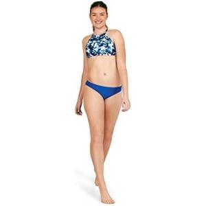 imageSpeedo Womens High Neck Top Bikini Top black SmallPrism Bright Cobalt