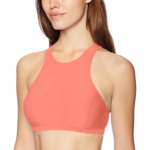 imageSpeedo Womens High Neck Top Bikini Top black SmallVibrant Coral