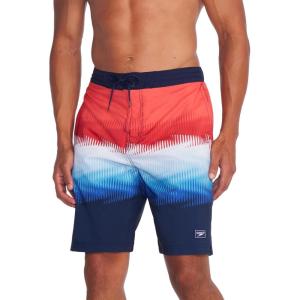 imageSpeedo Mens Swim Trunk Knee Length Boardshort Bondi PrintedBoom Flux Peacoat