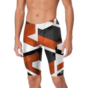 imageSpeedo Mens Endurance Cosmic Wave Spliced Jammer SwimsuitTeam Orange