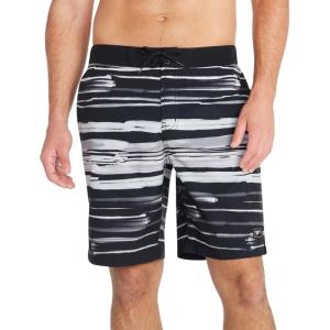imageSpeedo Mens Swim Trunk Knee Length Boardshort Bondi Striped20 Stripe Black
