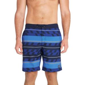 imageSpeedo Mens Swim Trunk Knee Length Boardshort Bondi StripedBlue