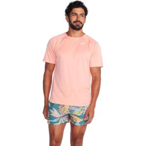imageSpeedo Mens Uv Swim Shirt Short Sleeve Regular Fit SolidCupid Coral