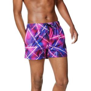 imageSpeedo Mens Swim Trunk Short Length Redondo PrintedNeon Byzantium