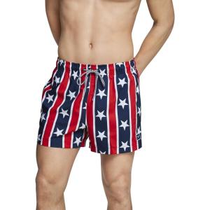 imageSpeedo Mens Swim Trunk Short Length Redondo PrintedRedWhiteBlue