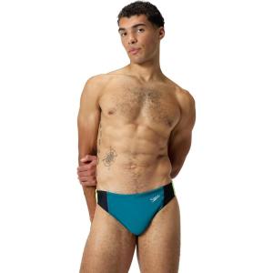 imageSpeedo Mens Swimsuit Brief Eco Flex 2 Outseam BeachstarVertical Swell Green