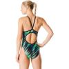 imageSpeedo Womens Swimsuit One Piece Powerflex Flyback Striped Adult Team ColorsReigning BlueGreen
