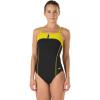 imageSpeedo Womens Swimsuit One Piece Power Plus Drill Back Solid Adult Team ColorsDiscontinuedBlackYellow