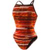 imageSpeedo girls Swimsuit One Piece Powerflex Flyback Striped Youth Team ColorsSpeedo Orange