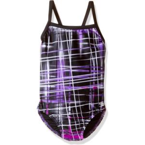 imageSpeedo Girls Powerflex Eco Laser Sticks Pulse Back SwimsuitLaser Speedo Purple