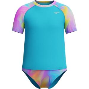imageSpeedo Girls Uv Swim Shirt Short Sleeve Rashguard SetHula Blend