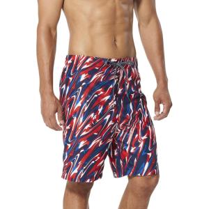 imageSpeedo Mens Swim Trunk Knee Length Boardshort EBoard PrintedDiscontinuedRwb Speedo Red