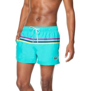 imageSpeedo Mens Swim Trunk Short Length Redondo StripedBlue Atoll Block