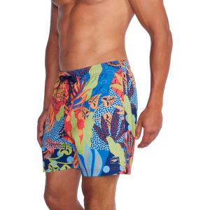 imageSpeedo Mens Swim Trunk Short Length Redondo StripedFloral Splash
