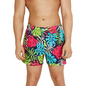 imageSpeedo Mens Swim Trunk Short Length Redondo StripedPalm Blue Atoll