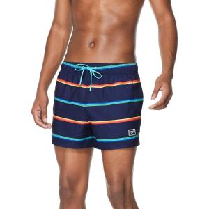 imageSpeedo Mens Swim Trunk Short Length Redondo StripedQuad Peacoat
