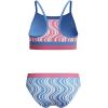 imageSpeedo Girls Swimsuit Two Piece Bikini SetWavy Stripe Periwinkle Blue