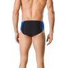 imageSpeedo Mens Poly Mesh Square Leg SwimsuitBlackBlue Spark