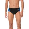 imageSpeedo Mens Poly Mesh Square Leg SwimsuitBlackBlue Splice