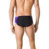 imageSpeedo Mens Poly Mesh Square Leg SwimsuitBlackPurple Spark