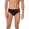 imageSpeedo Mens Poly Mesh Square Leg SwimsuitBlackRed Splice