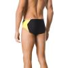 imageSpeedo Mens Poly Mesh Square Leg SwimsuitBlackYellow Spark