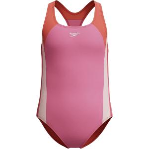 imageSpeedo Girls Swimsuit One Piece Infinity Splice Thick StrapPink Lemonade
