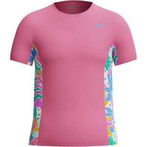 imageSpeedo Girls UV Swim Shirt Short Sleeve Printed RashguardSixties Garden